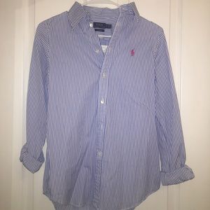 Ralph Lauren blue button up dress shirt